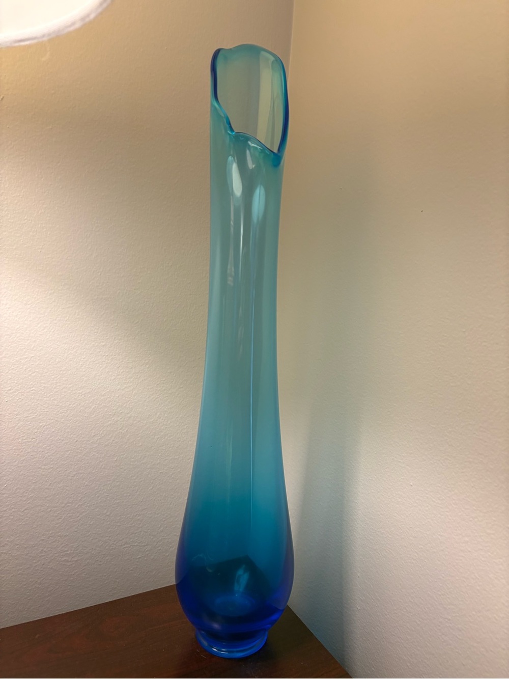 LE Smith Peacock Blue Tall Swung Vase